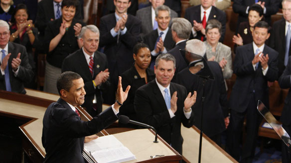 "Obama gets applause"