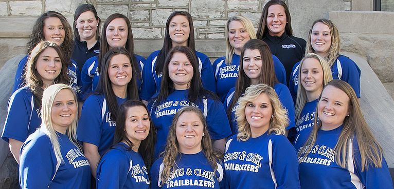 Photo from Lewis and Clark Community College Flickr Stream (https://www.flickr.com/photos/lewisandclarkcc/16646328801/in/set-72157650617954989) Lewis and Clark Women Trailblazers Softball team 2014-15 season includes Top (L to R): Katie Deluka, Assistant Coach Alyssa Maher, Jessica Bradfisch, Maggie Moore, Brooke Hug, Georgia Dodson, Head Coach Ronda Roberts; Middle (L to R): Macy Thurston, Taylor Monke, Morgan Wiedman, Kearsta Ornellas, Morgan Butler; Bottom (L to R): Ashley Meyers, Josie Koontz, Kayla Gutierrez, Kaelyn Schoenherr, Jordan Roady Photo by S. Paige Allen, Lewis and Clark Community College photographer