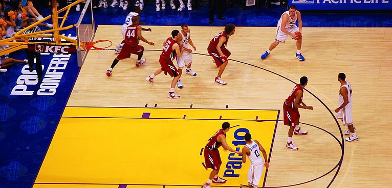 Photo by Eric Chan from Palo Alto, United States (http://en.wikipedia.org/wiki/2007%E2%80%9308_UCLA_Bruins_men's_basketball_team#/media/File:UCLA%27s_Kevin_Love_on_the_perimeter_at_Pac_10_Championship_game_against_Stanford_at_Staples_Center,_Los_Angeles,_2008.jpg) UCLA's Kevin Love on the perimeter at Pac-10 Championship game against Stanford at Staples Center, Los Angeles, 2008.