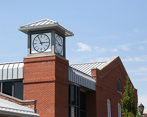 N.O. Nelson Campus clocktower. Photo by LC Media Services