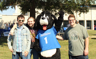 Blazer is with The Movie Club and A Cross Between Campus Ministry.
