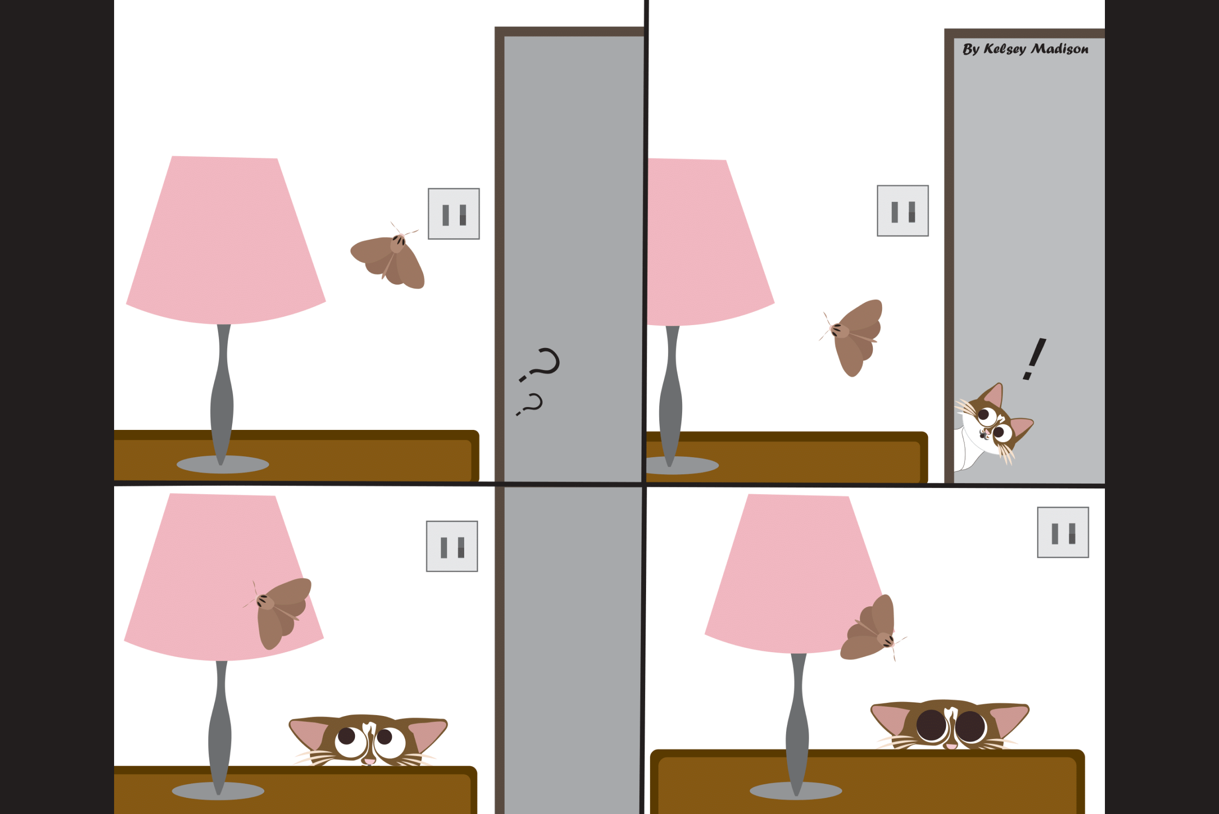 Cat and Moth cartoon
