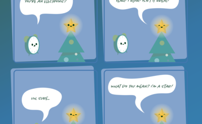 Comic of a star talking to an alarm clock