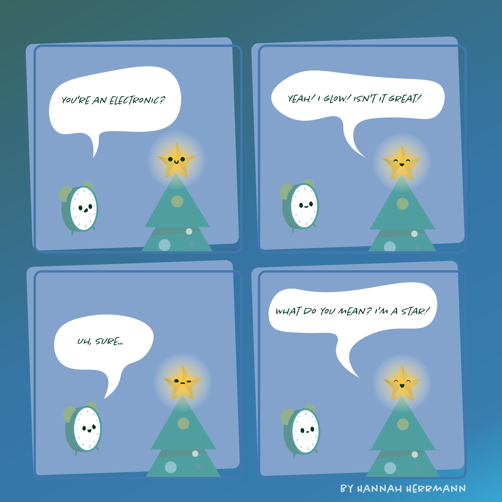 Comic of a star talking to an alarm clock