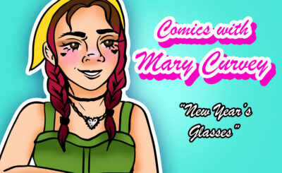 Mary Curvey Comics "New Years Glasses"