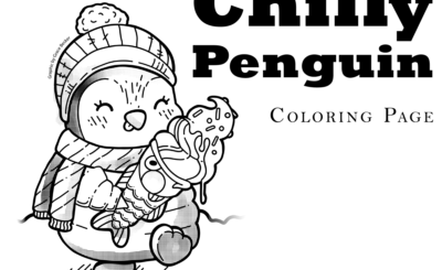 Chilly Penguin Coloring Page by Grace Becker