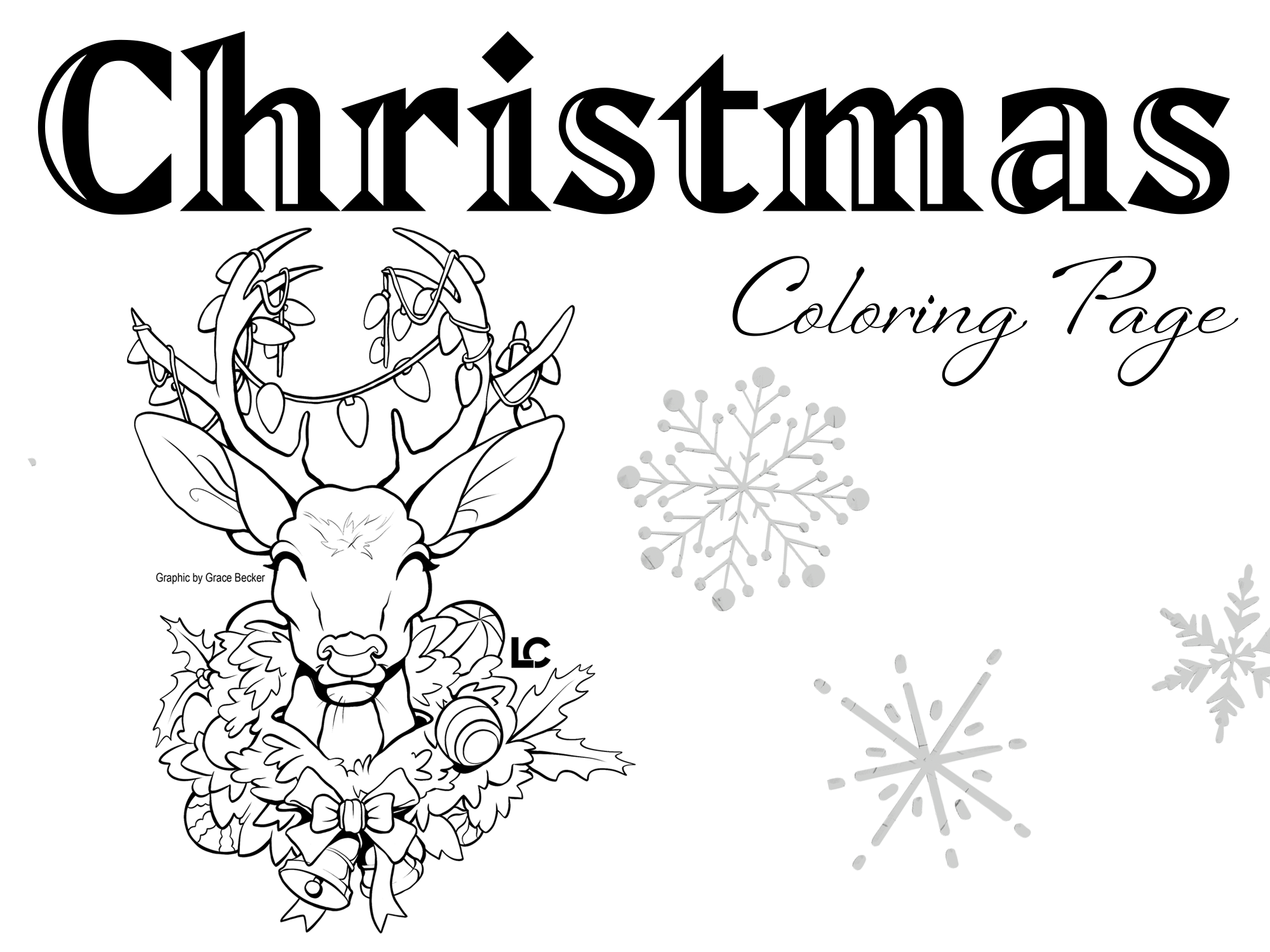 Christmas Coloring Page by Grace Becker